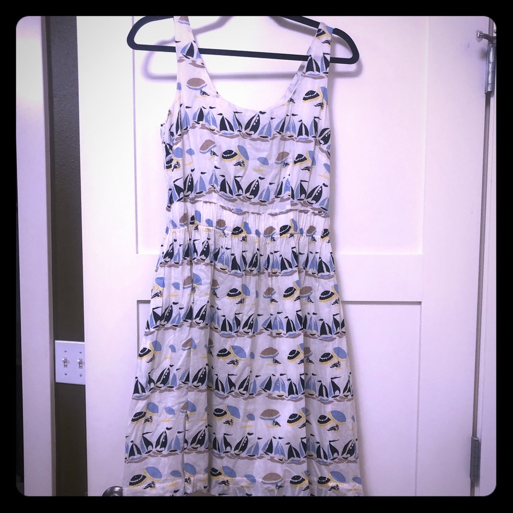 Boden white Hattie sailboat dress